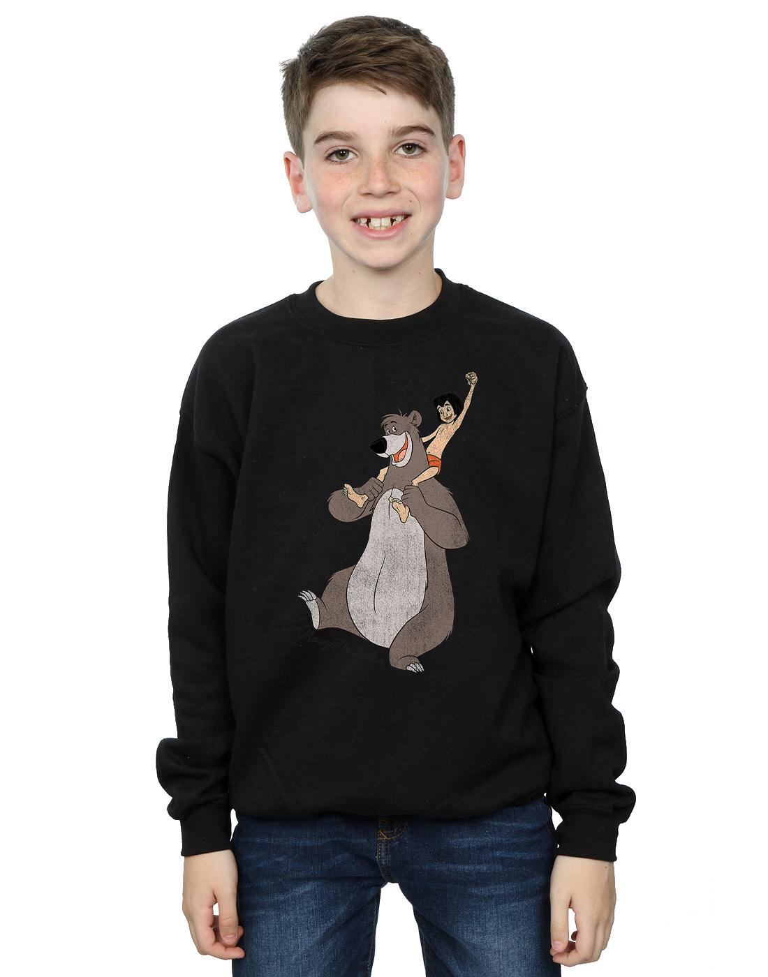 Black - Back - Jungle Book Boys Classic Mowgli And Baloo Sweatshirt