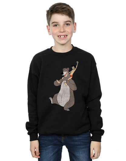 Black - Back - Jungle Book Boys Classic Mowgli And Baloo Sweatshirt