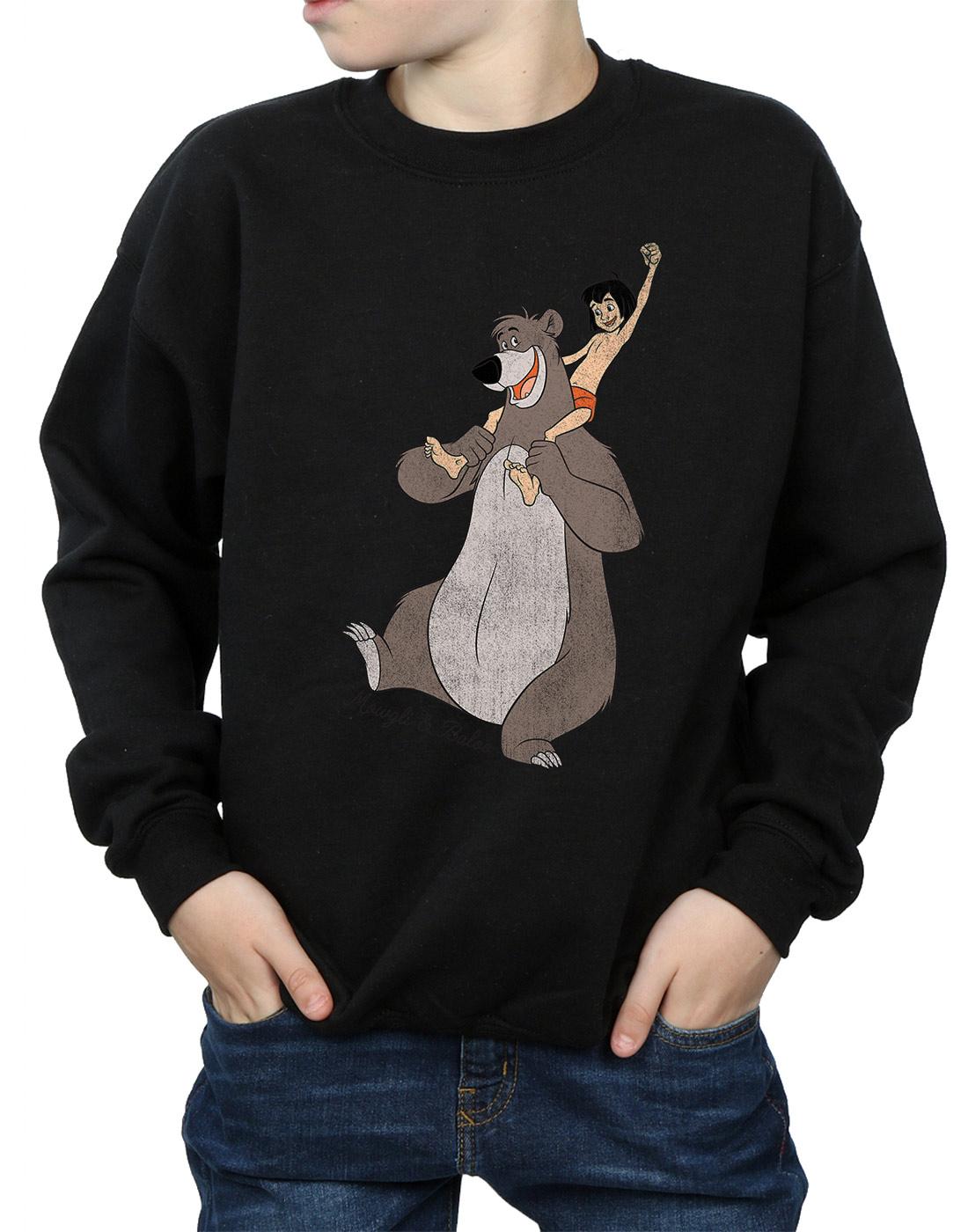 Black - Side - Jungle Book Boys Classic Mowgli And Baloo Sweatshirt