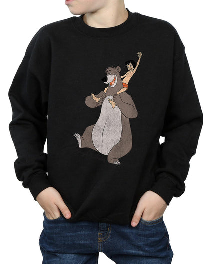 Black - Side - Jungle Book Boys Classic Mowgli And Baloo Sweatshirt