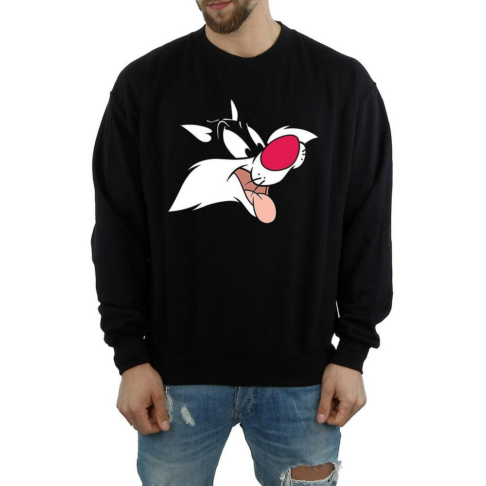 Black - Back - Looney Tunes Mens Sylvester Cotton Sweatshirt