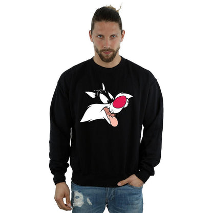 Black - Side - Looney Tunes Mens Sylvester Cotton Sweatshirt