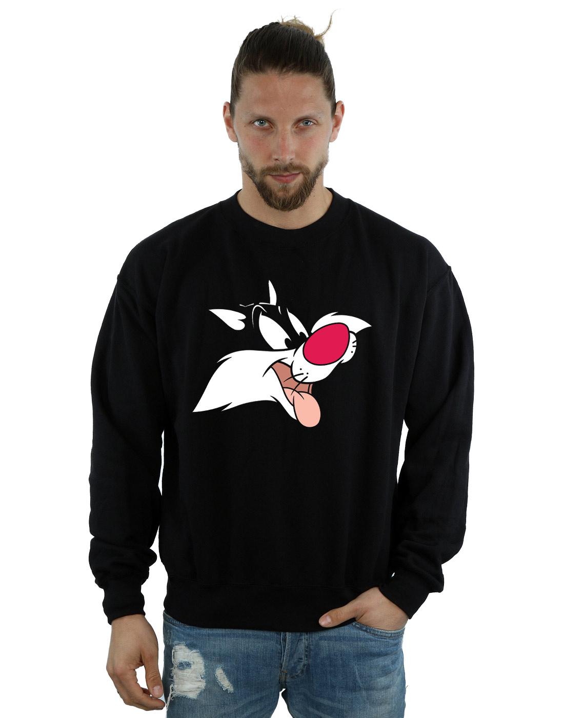 Black - Pack Shot - Looney Tunes Mens Sylvester Cotton Sweatshirt
