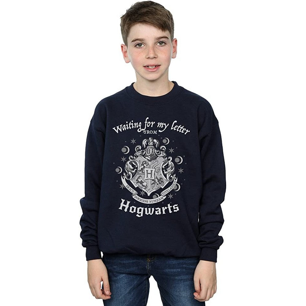 Navy Blue - Back - Harry Potter Boys Hogwarts Waiting For My Letter Sweatshirt