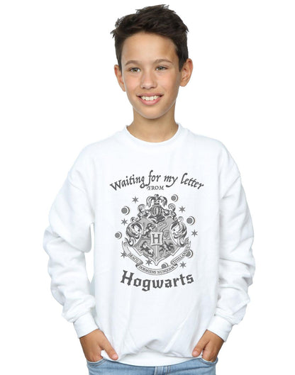 White - Back - Harry Potter Boys Hogwarts Waiting For My Letter Sweatshirt