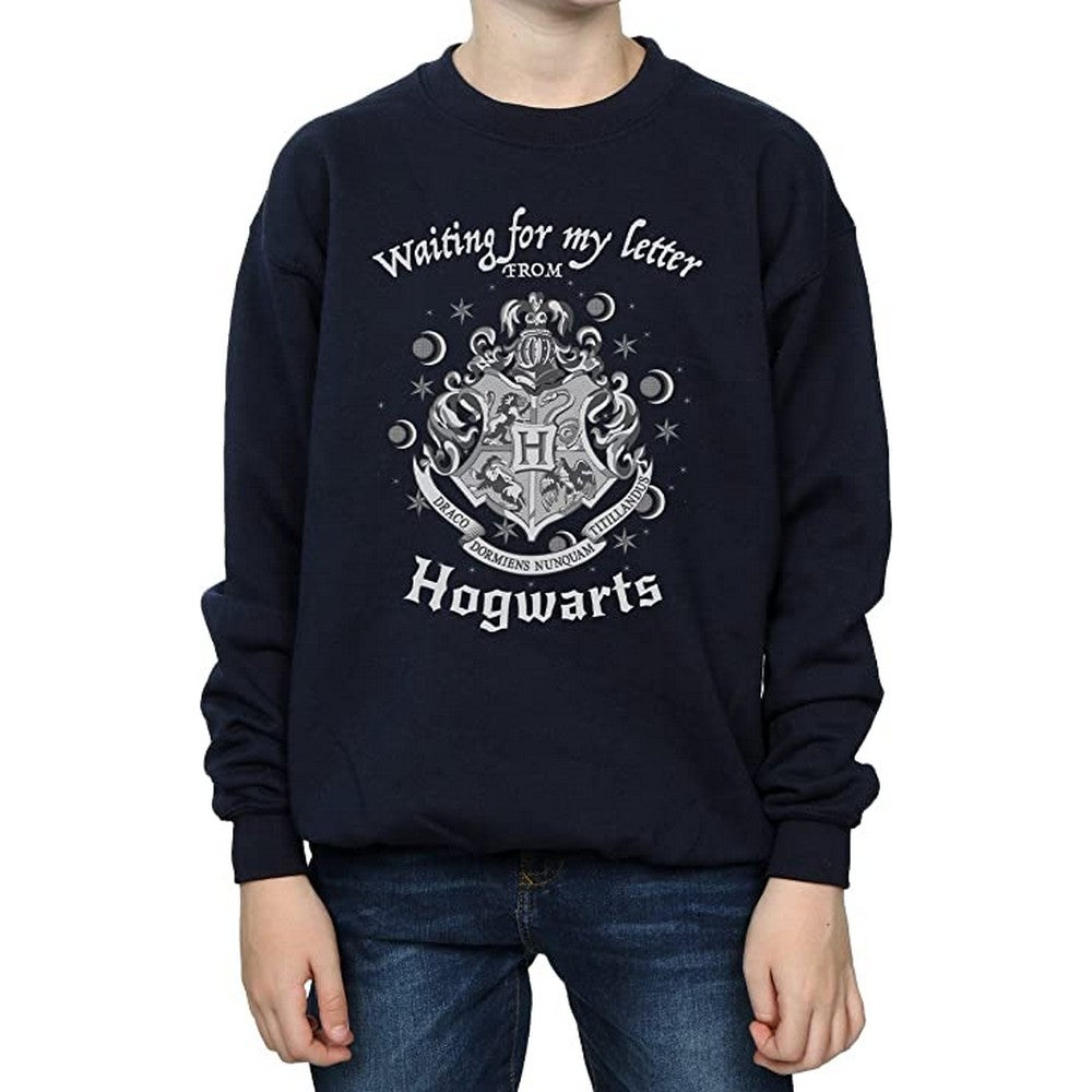Navy Blue - Side - Harry Potter Boys Hogwarts Waiting For My Letter Sweatshirt