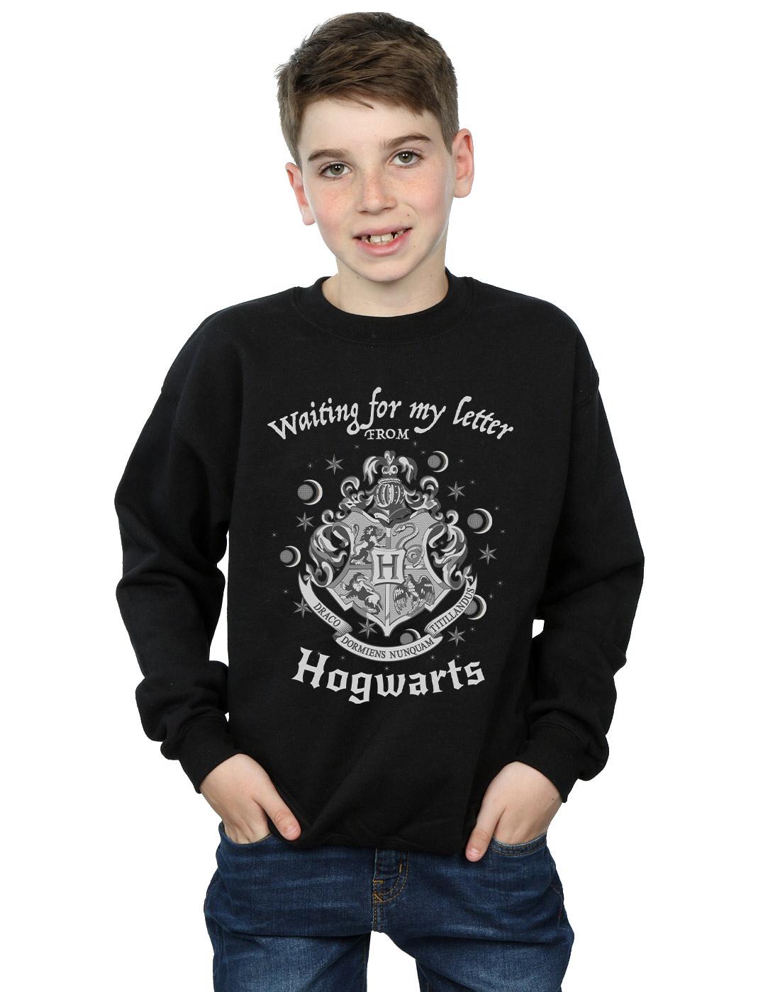 Black - Back - Harry Potter Boys Hogwarts Waiting For My Letter Sweatshirt
