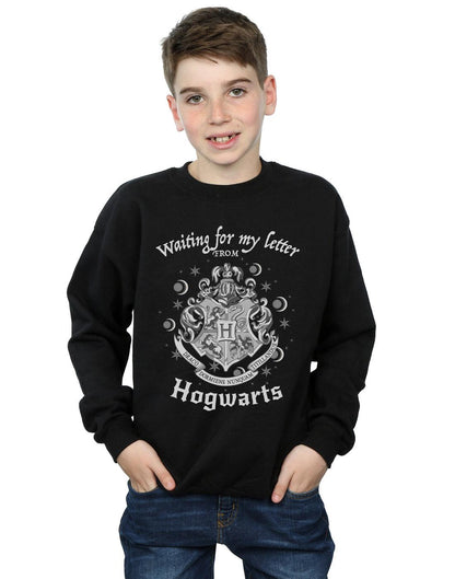 Black - Back - Harry Potter Boys Hogwarts Waiting For My Letter Sweatshirt