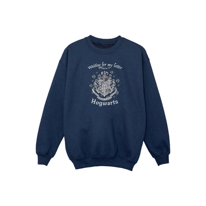Navy Blue - Front - Harry Potter Boys Hogwarts Waiting For My Letter Sweatshirt