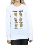 White - Side - Guardians Of The Galaxy Womens-Ladies Today´s Mood Groot Sweatshirt