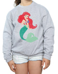 Sports Grey - Close up - Disney Princess Girls Classic Ariel Sweatshirt