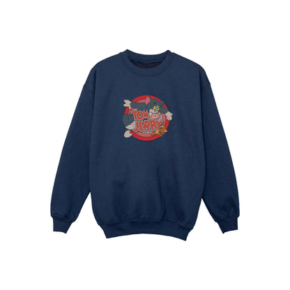 Navy Blue - Front - Tom and Jerry Boys Classic Catch Sweatshirt