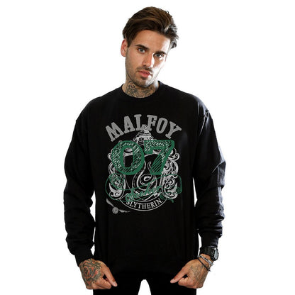 Black - Back - Harry Potter Mens Seeker Draco Malfoy Sweatshirt