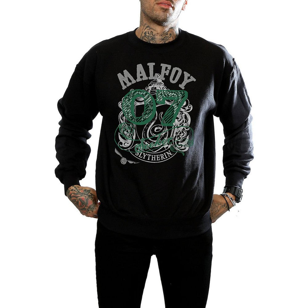 Black - Front - Harry Potter Mens Seeker Draco Malfoy Sweatshirt