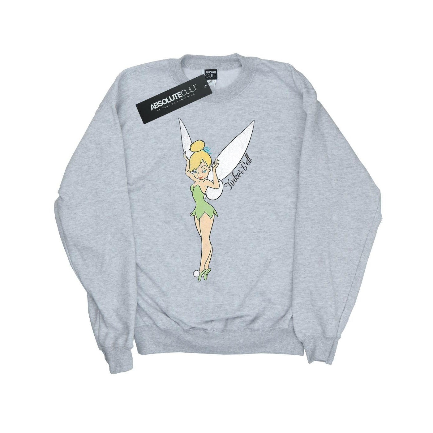 Sports Grey - Front - Peter Pan Girls Classic Tinkerbell Sweatshirt