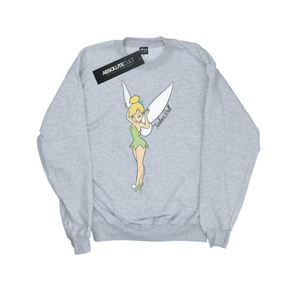 Sports Grey - Front - Peter Pan Girls Classic Tinkerbell Sweatshirt
