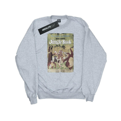 Heather Grey - Front - Jungle Book Womens-Ladies Retro Poster Sweatshirt