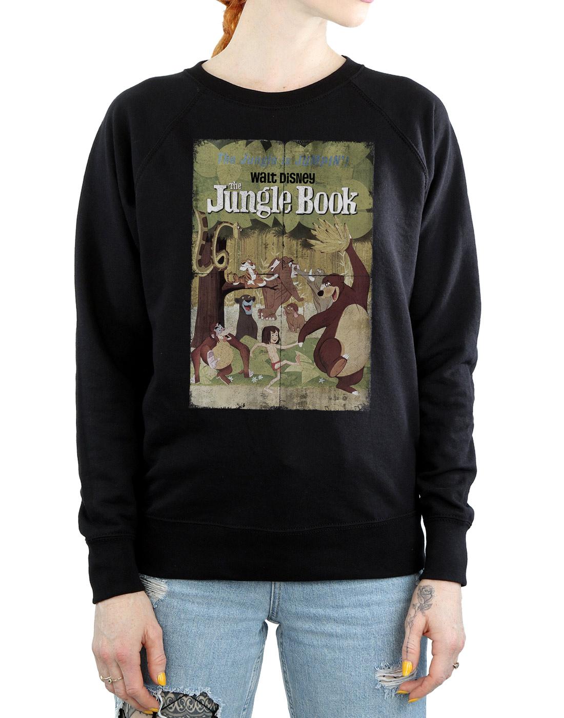 Black - Lifestyle - Jungle Book Womens-Ladies Retro Poster Sweatshirt