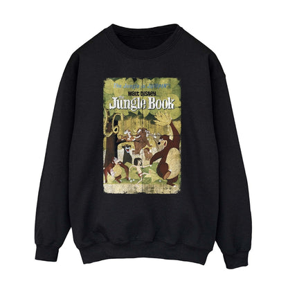 Black - Front - Jungle Book Womens-Ladies Retro Poster Sweatshirt