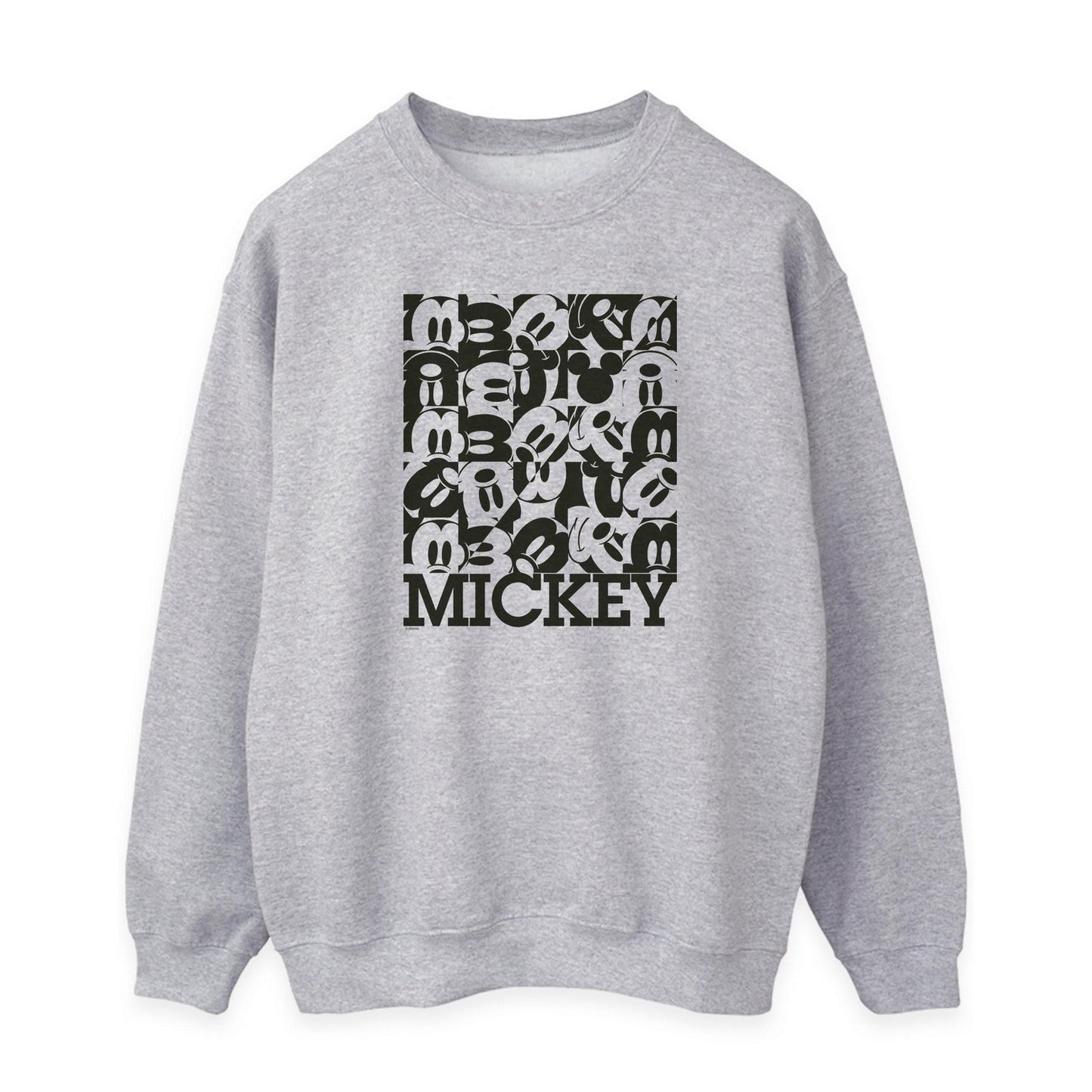 Heather Grey - Front - Disney Womens-Ladies Mickey Mouse Grid Sweatshirt