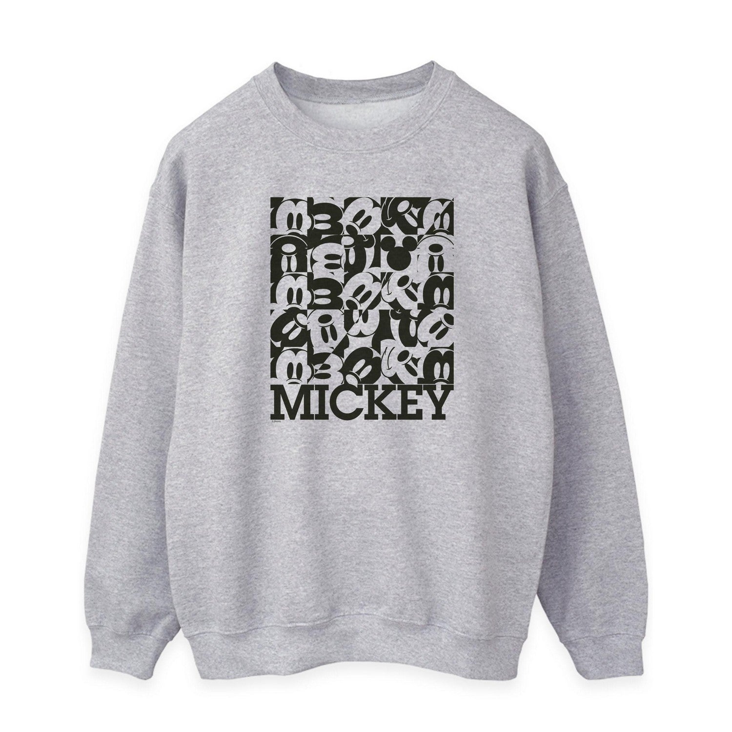Heather Grey - Front - Disney Womens-Ladies Mickey Mouse Grid Sweatshirt