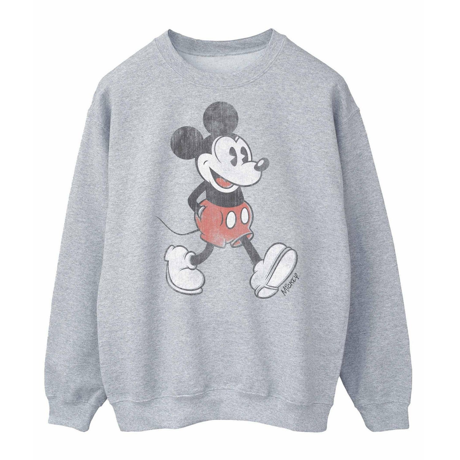 Sports Grey - Front - Disney Mens Walking Mickey Mouse Sweatshirt