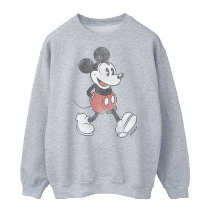 Sports Grey - Front - Disney Mens Walking Mickey Mouse Sweatshirt