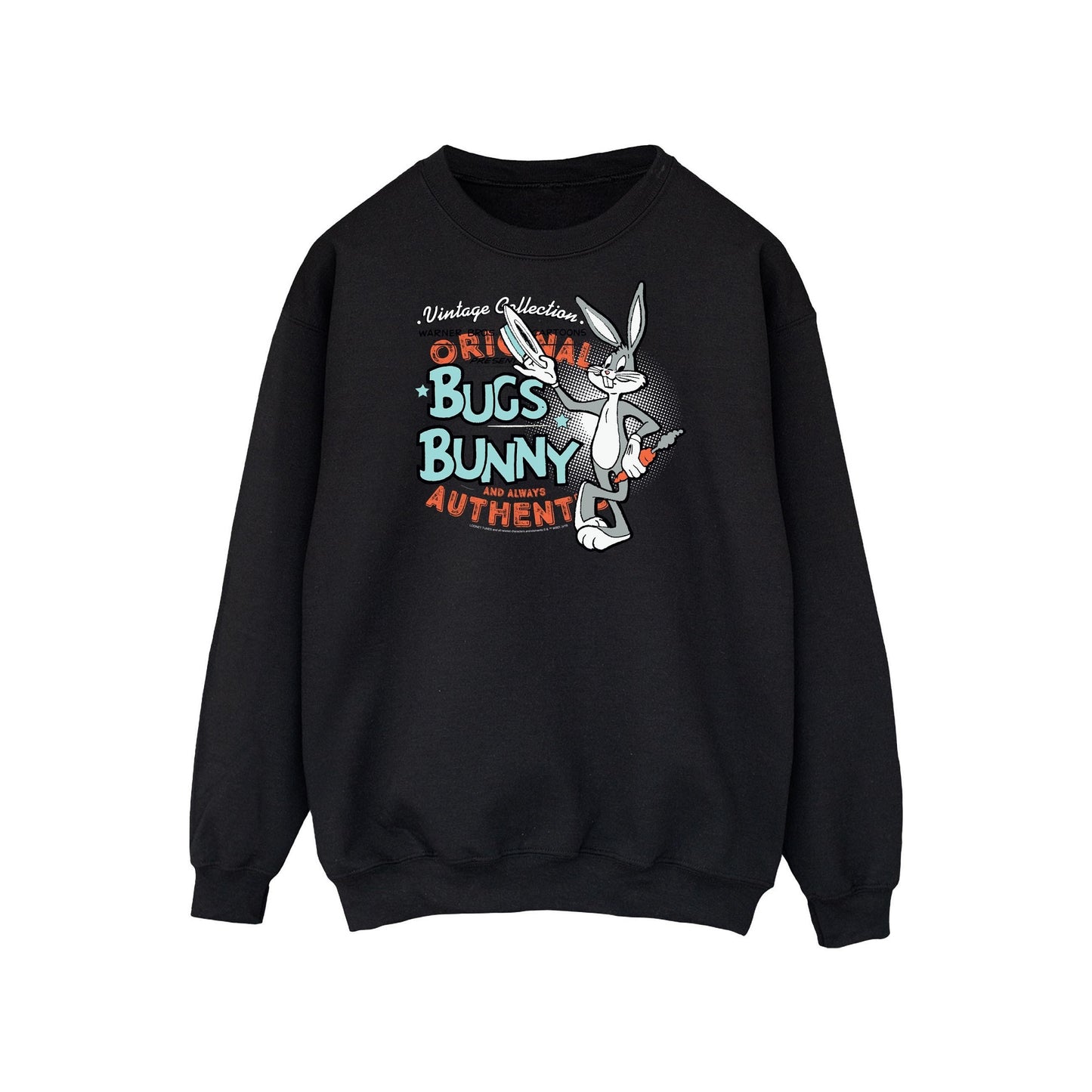 Black - Front - Looney Tunes Unisex Adult Bugs Bunny Vintage Sweatshirt