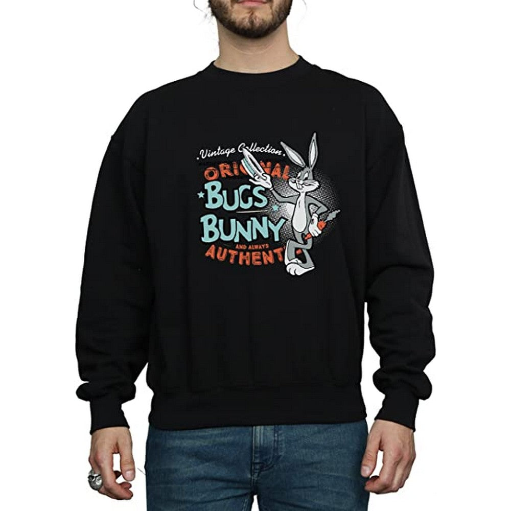 Black - Back - Looney Tunes Unisex Adult Bugs Bunny Vintage Sweatshirt