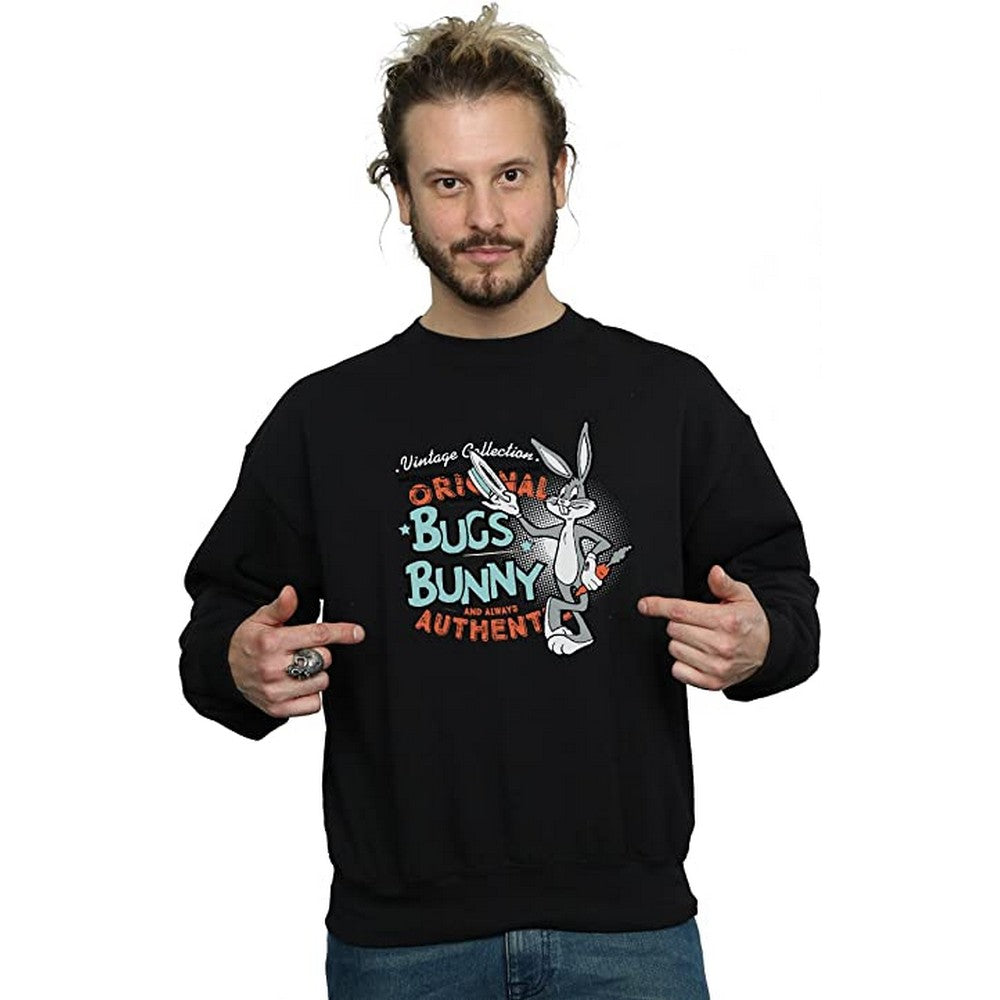 Black - Side - Looney Tunes Unisex Adult Bugs Bunny Vintage Sweatshirt