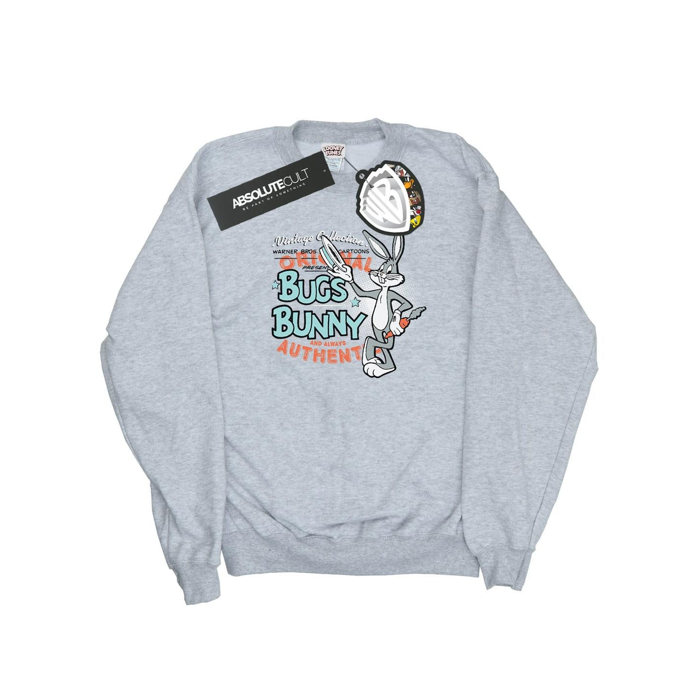 Sports Grey - Front - Looney Tunes Unisex Adult Bugs Bunny Vintage Sweatshirt
