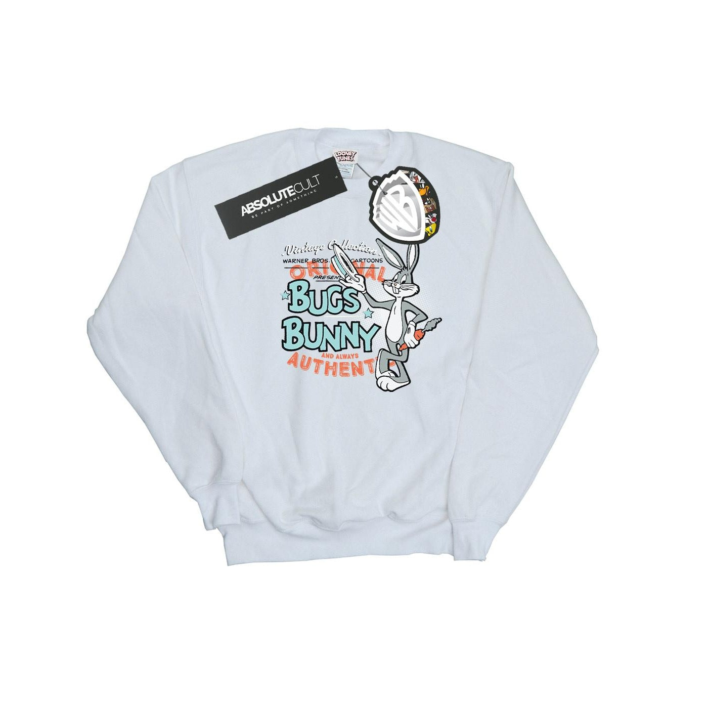 White - Front - Looney Tunes Unisex Adult Bugs Bunny Vintage Sweatshirt