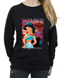 Black - Pack Shot - Aladdin Womens-Ladies Jasmine Montage Sweatshirt