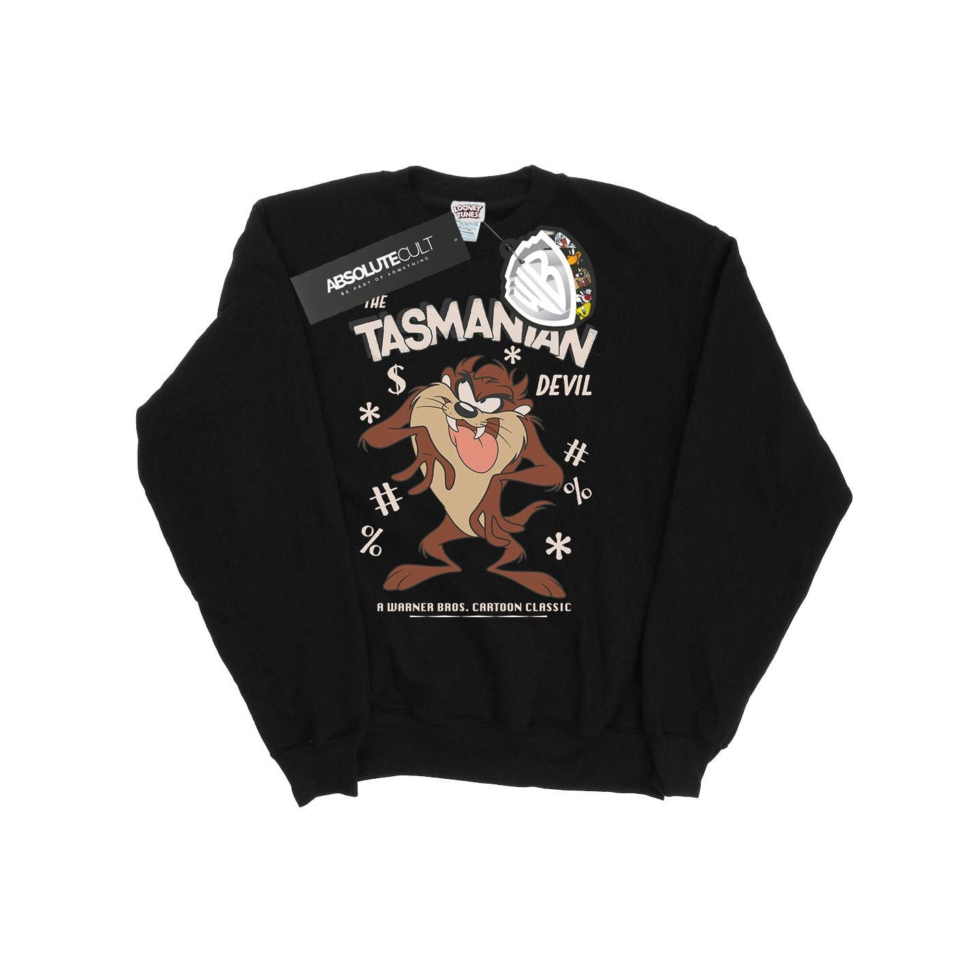 Black - Front - Looney Tunes Womens-Ladies Tasmanian Devil Vintage Heather Sweatshirt