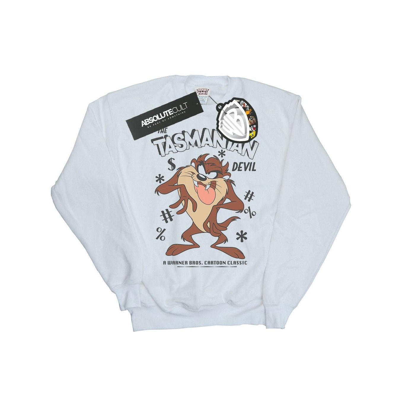 White - Front - Looney Tunes Womens-Ladies Tasmanian Devil Vintage Heather Sweatshirt
