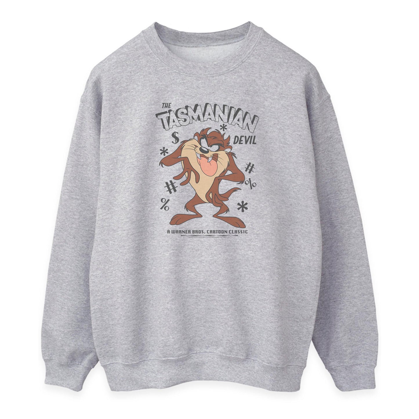 Grey - Front - Looney Tunes Womens-Ladies Tasmanian Devil Vintage Heather Sweatshirt