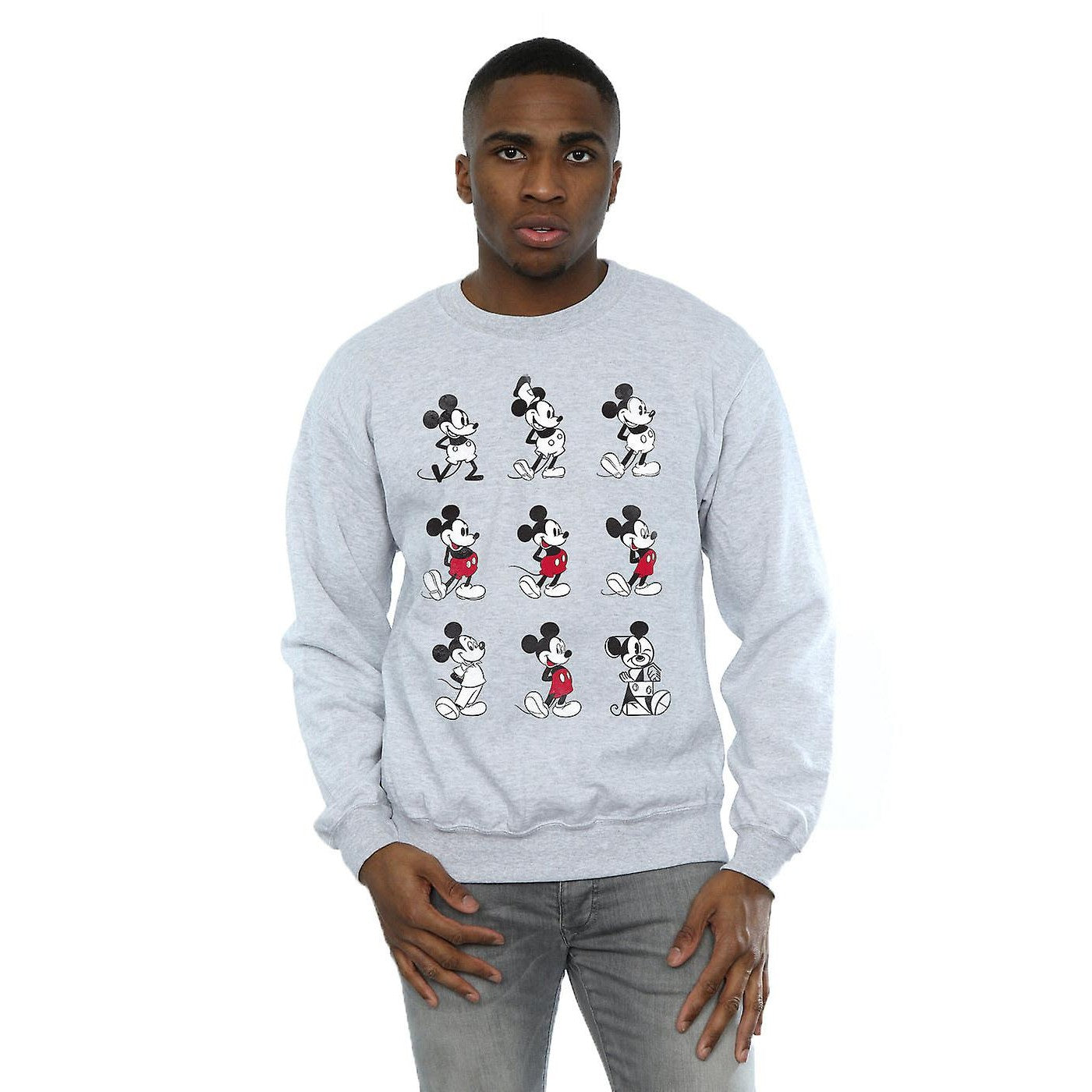 Sports Grey - Side - Disney Mens Mickey Mouse Evolution Sweatshirt