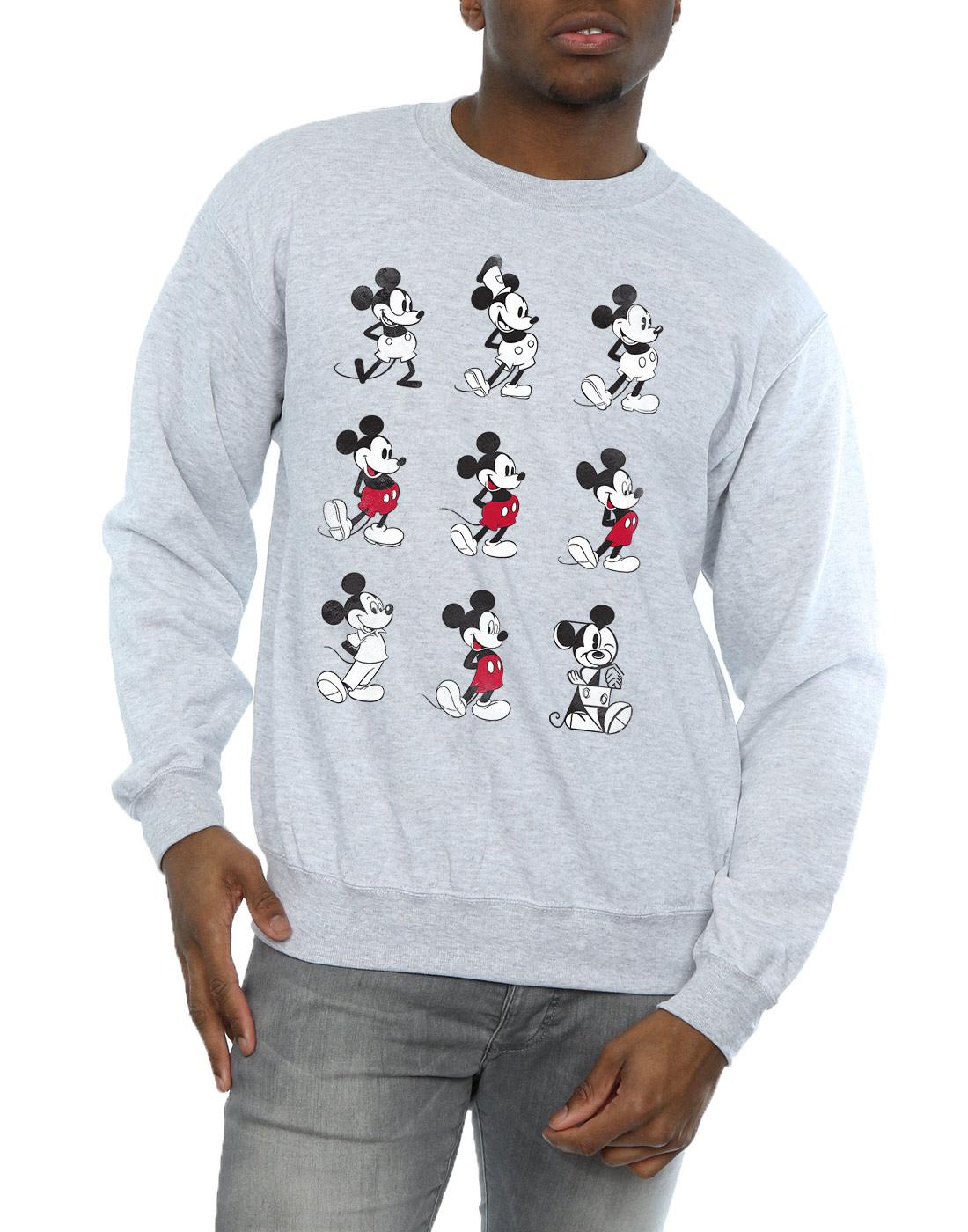 Sports Grey - Close up - Disney Mens Mickey Mouse Evolution Sweatshirt