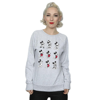 Heather Grey - Side - Disney Womens-Ladies Mickey Mouse Evolution Sweatshirt