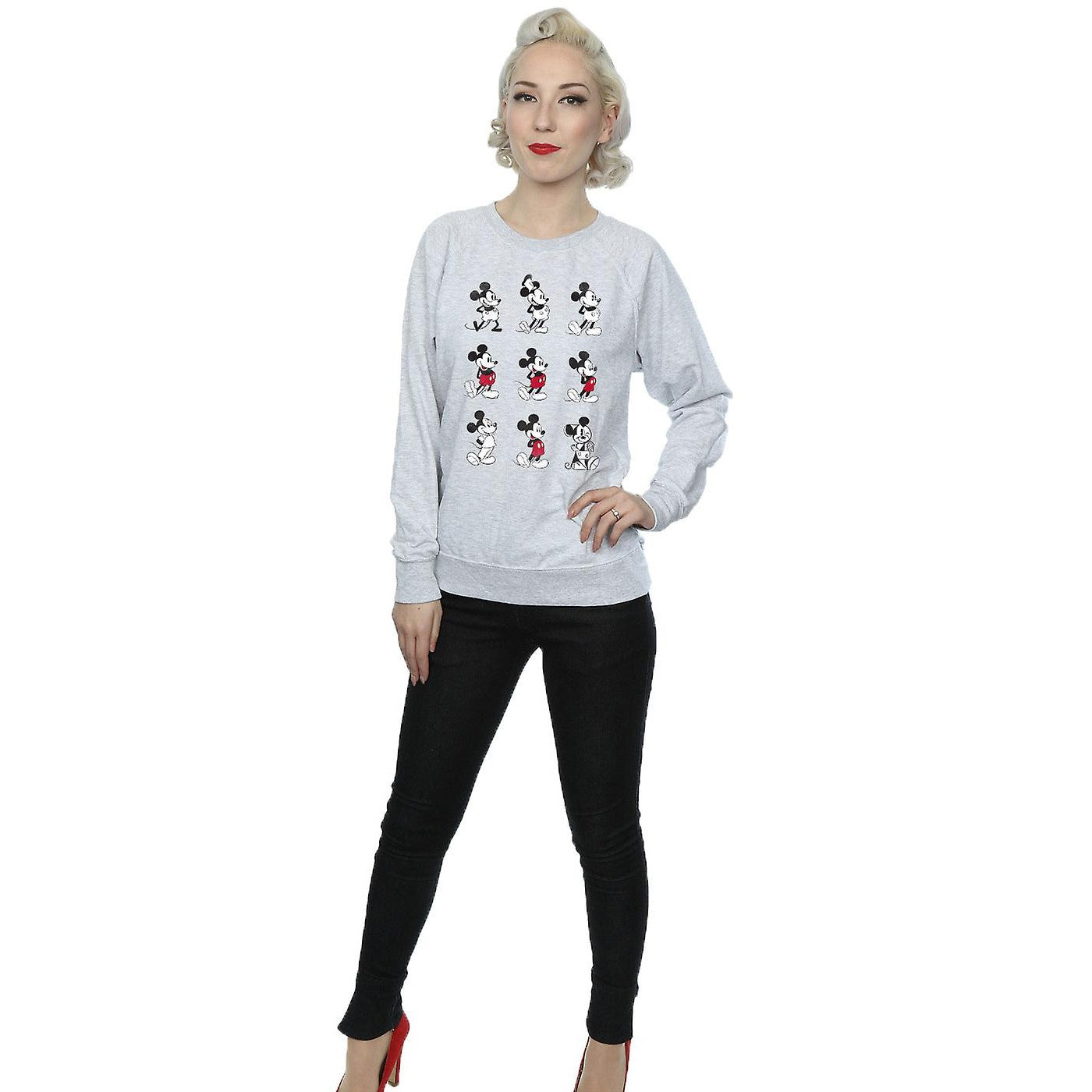 Heather Grey - Lifestyle - Disney Womens-Ladies Mickey Mouse Evolution Sweatshirt