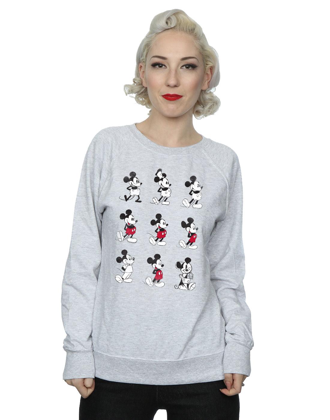 Heather Grey - Pack Shot - Disney Womens-Ladies Mickey Mouse Evolution Sweatshirt