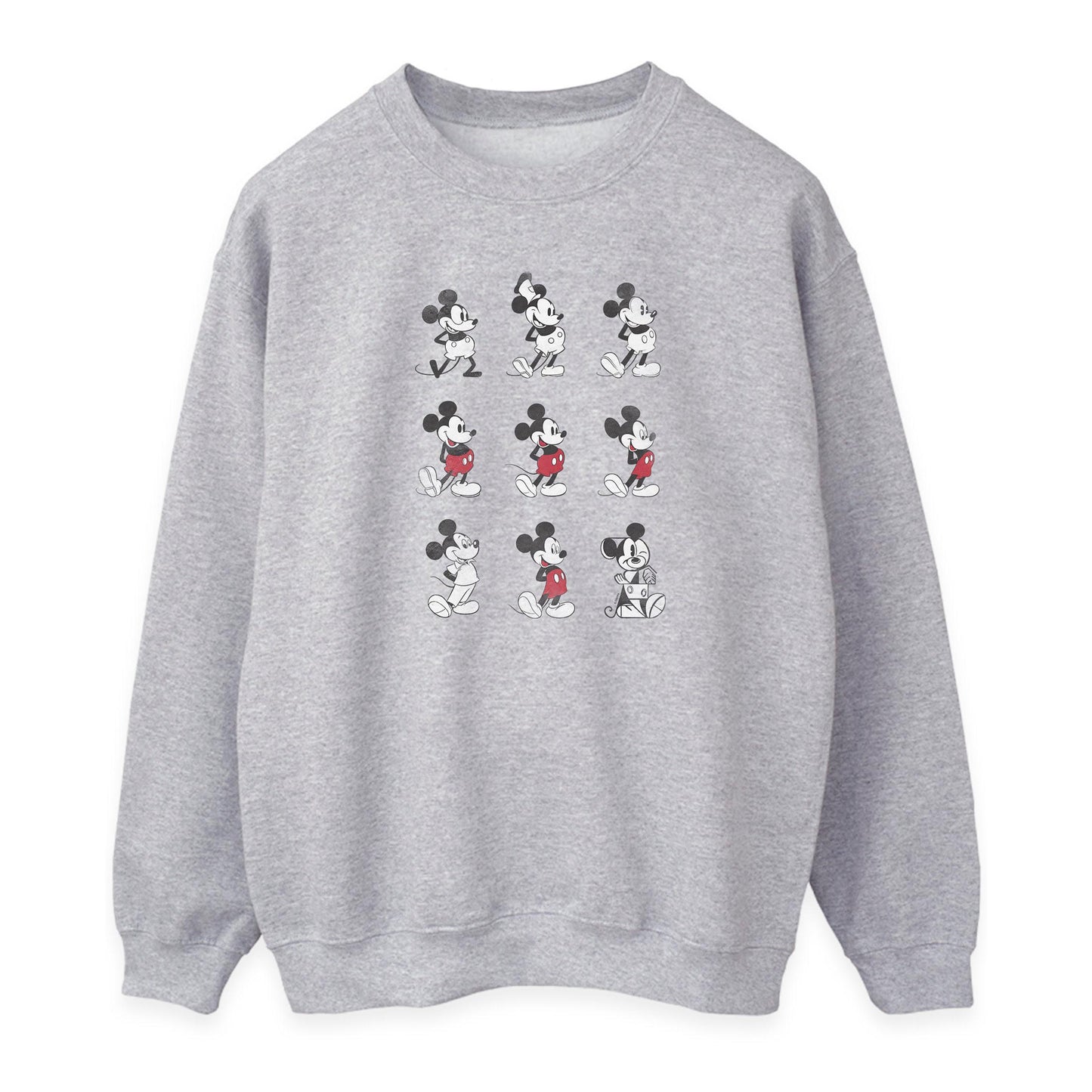 Heather Grey - Front - Disney Womens-Ladies Mickey Mouse Evolution Sweatshirt
