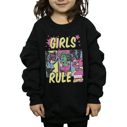 Black - Back - Marvel Comics Girls Rule Sweatshirt