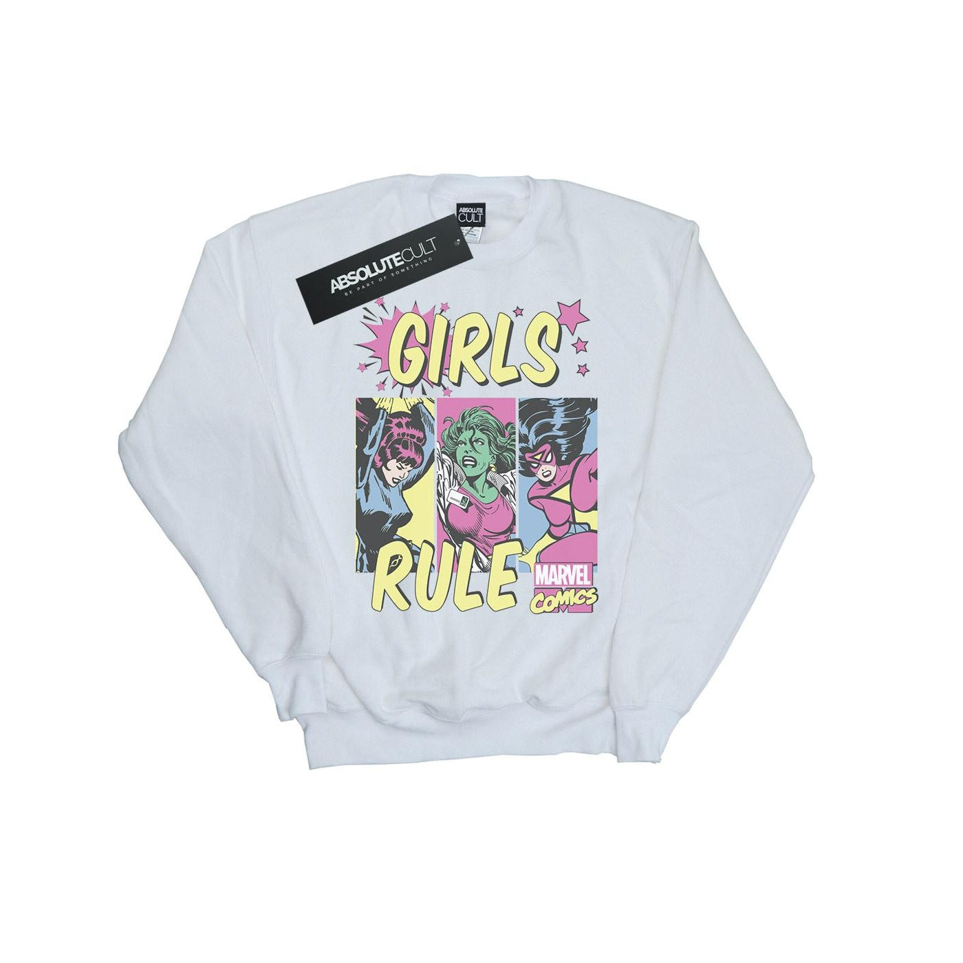 White - Front - Marvel Comics Girls Rule Sweatshirt