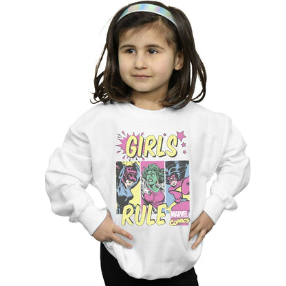 White - Back - Marvel Comics Girls Rule Sweatshirt