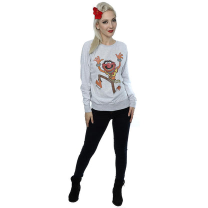 Heather Grey - Side - The Muppets Womens-Ladies Animal Sweatshirt