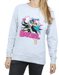 Heather Grey - Side - DC Comics Womens-Ladies Leap Batgirl Sweatshirt