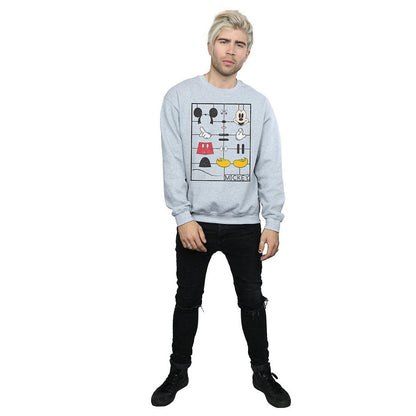 Sports Grey - Side - Disney Mens Mickey Mouse Construction Kit Sweatshirt