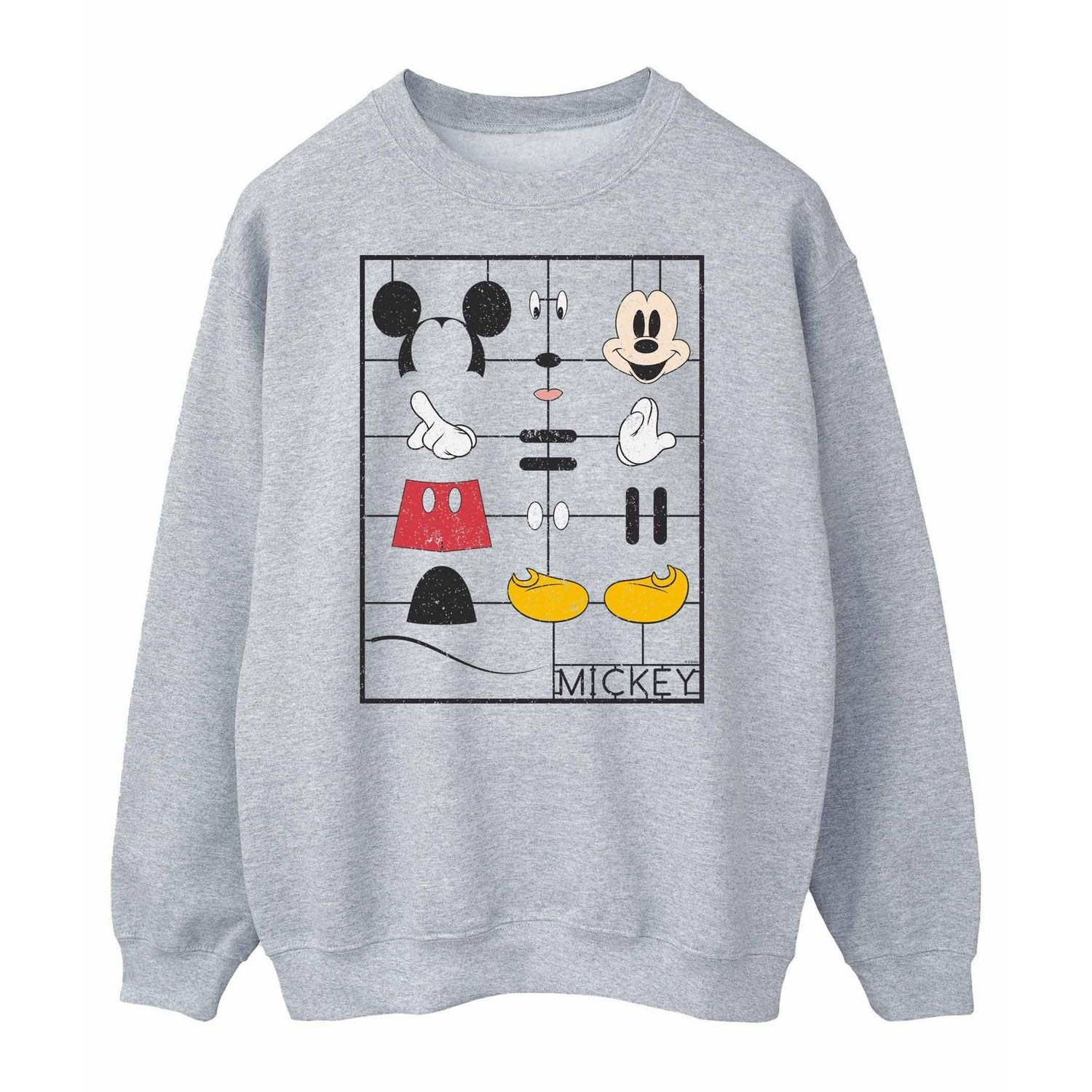 Sports Grey - Front - Disney Mens Mickey Mouse Construction Kit Sweatshirt