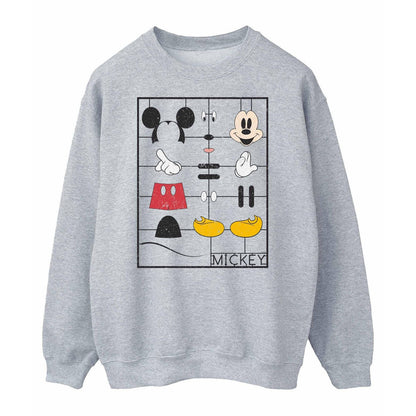 Sports Grey - Front - Disney Mens Mickey Mouse Construction Kit Sweatshirt